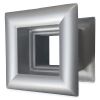 Vierkant deurrooster 29 x 29mm - kunststof metallic grijsthumbnail