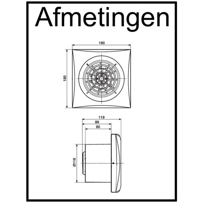 S&P badkamerventilator | SILENT200CZ | diameter 120 mm