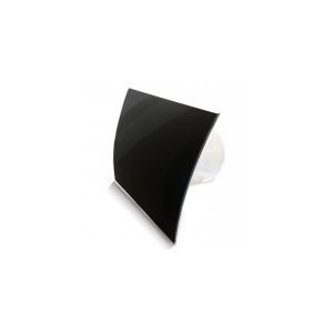 Pro-Design badkamerventilator - TIMER + VOCHTSENSOR (KW100H) - Ø 100mm - gebogen GLAS - glans zwart